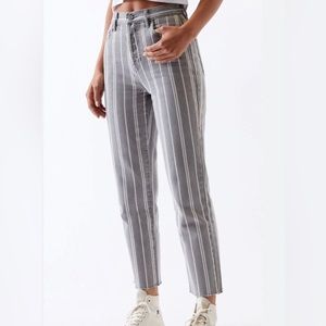 PacSun Gray Double Stripe High Waisted Straight Leg Jeans Size 28